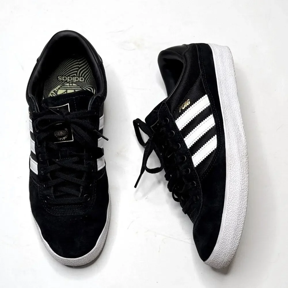 Adidas Men’s Puig Indoor Shoes Black White Stripe Sneaker S-348 Sz 10.5
